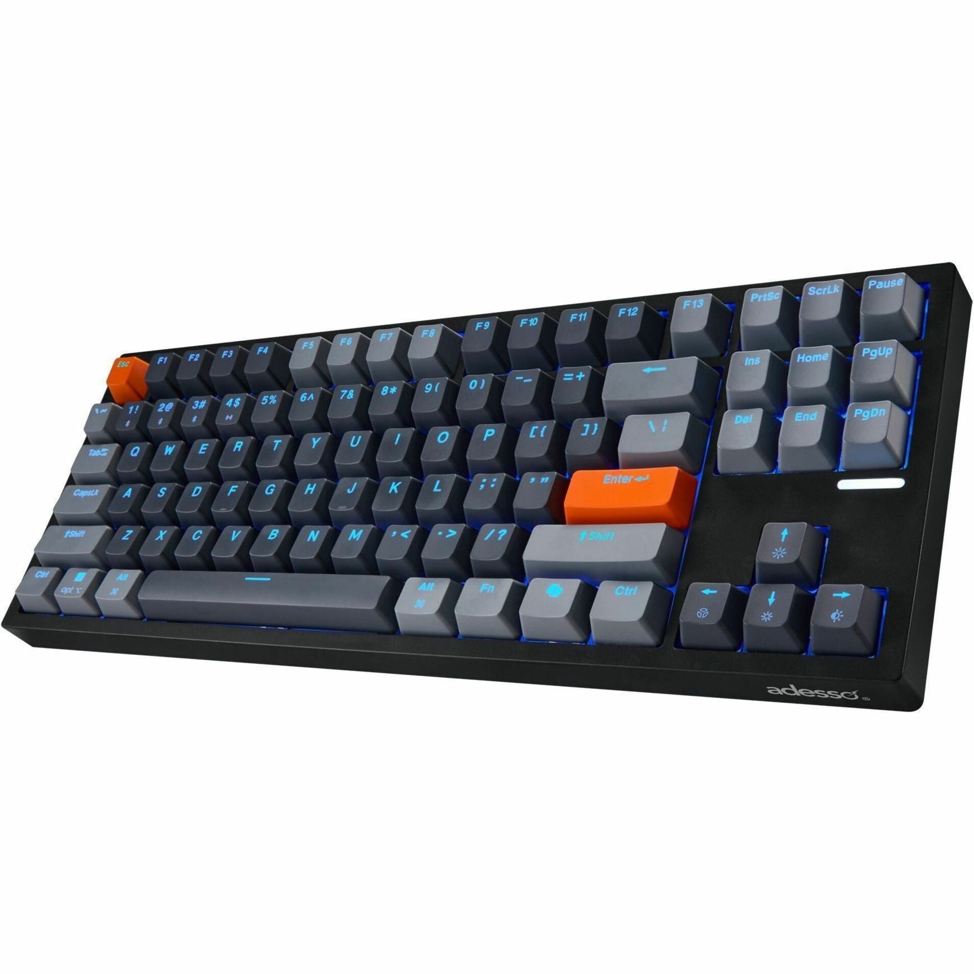 Adesso EasyTouch 1100 Keyboard - Wired/Wireless Connectivity - USB Interface - RGB LED - English (US) - Grey