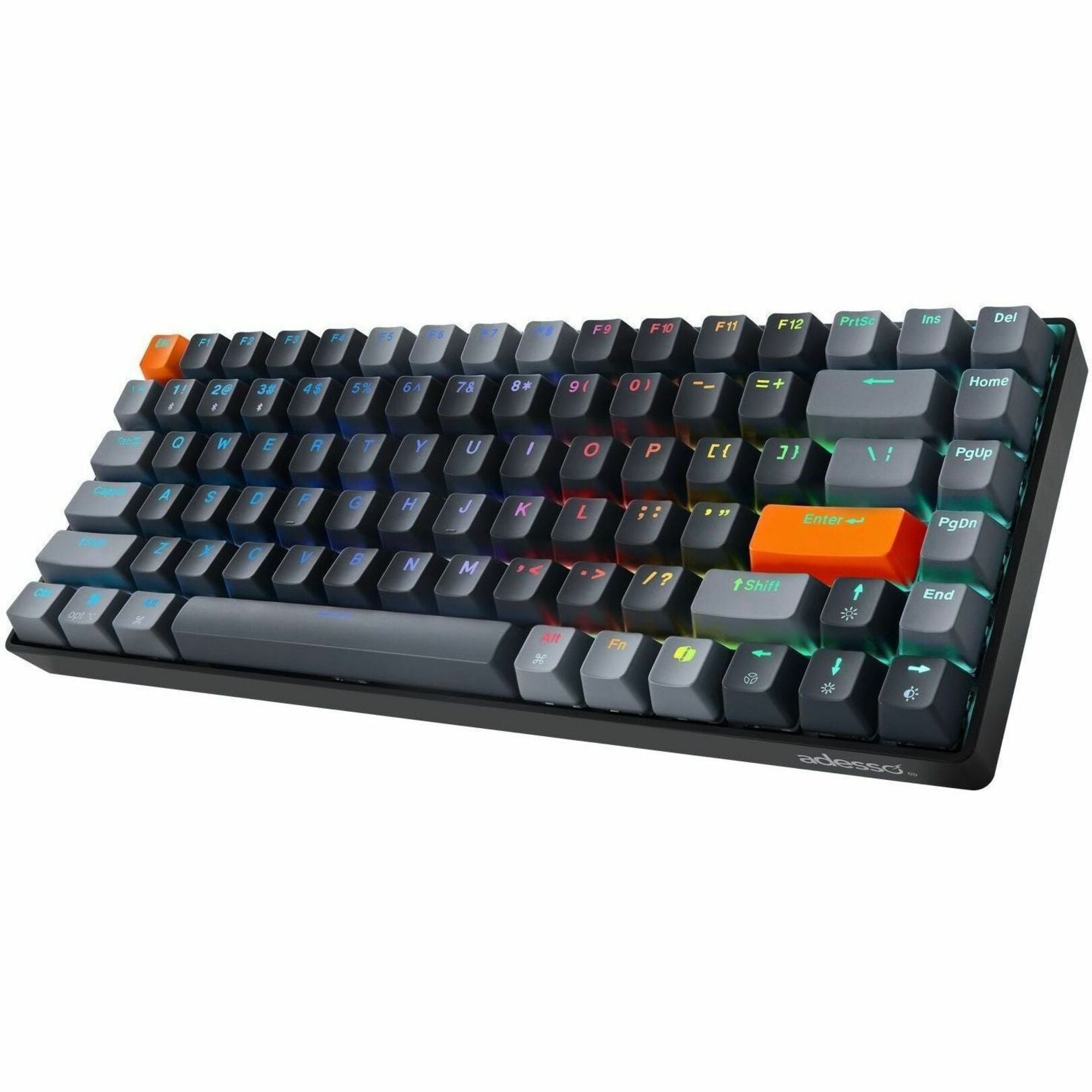 Adesso EasyTouch 1000 Keyboard - Wired/Wireless Connectivity - USB Interface - RGB LED - English (US) - Grey