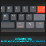 Adesso EasyTouch 1000 Keyboard - Wired/Wireless Connectivity - USB Interface - RGB LED - English (US) - Grey - Alternate view 13