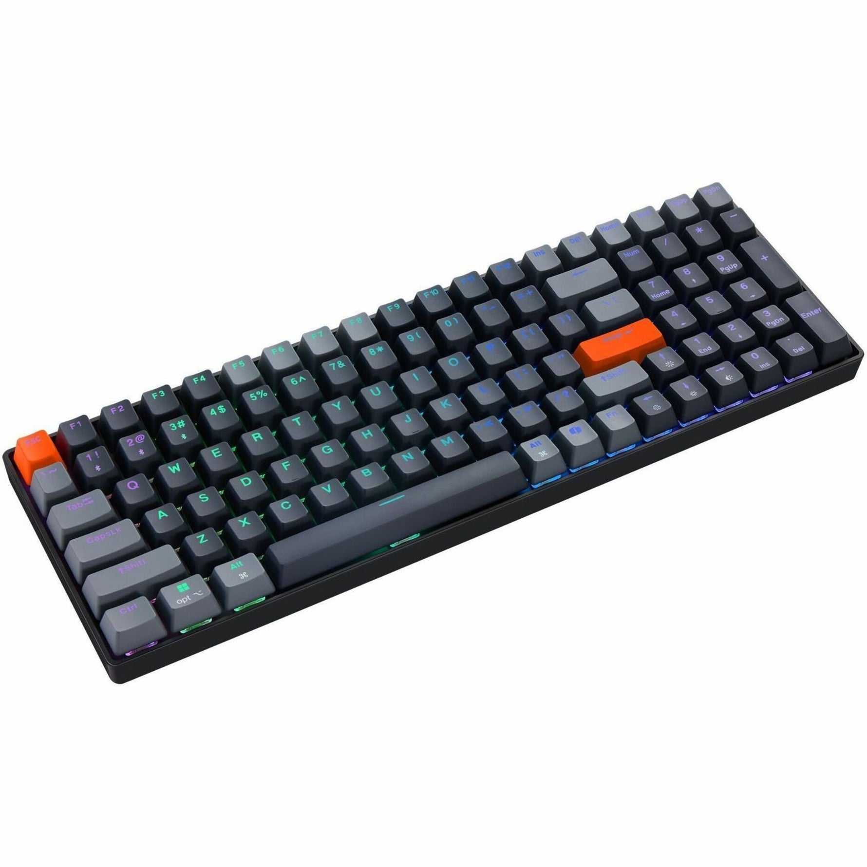 Adesso EasyTouch 1200 Keyboard - Wired/Wireless Connectivity - USB Interface - RGB LED - English (US) - Right view