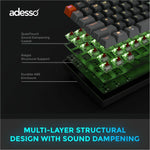 Adesso EasyTouch 1200 Keyboard - Wired/Wireless Connectivity - USB Interface - RGB LED - English (US) - Alternate view 13