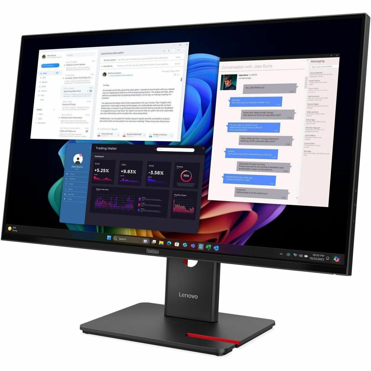 Lenovo ThinkVision T27UD-40 27' Class 4K UHD LED Monitor - 16:9 - Eclipse Black