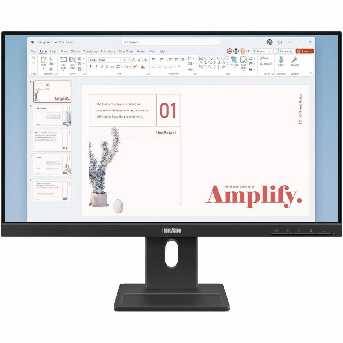 Lenovo ThinkVision E24-40 24' Class Full HD LED Monitor - 16:9 - Raven Black