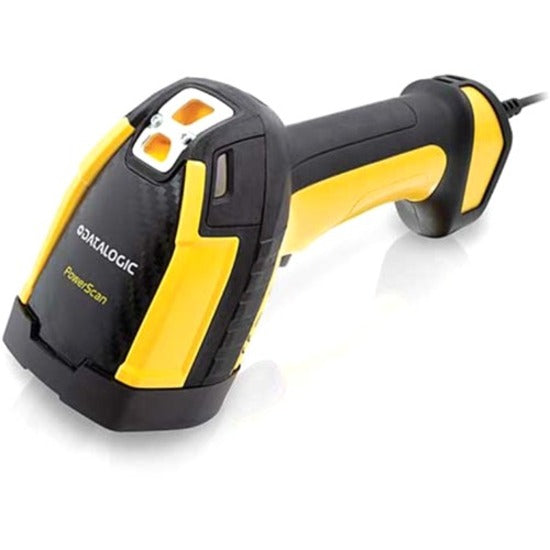Datalogic PowerScan PM9600 Rugged Industrial, Warehouse, Logistics, Inventory, Picking, Sorting Handheld Barcode Scanner Kit - Wireless Connectivity - Black, Yellow - Left view