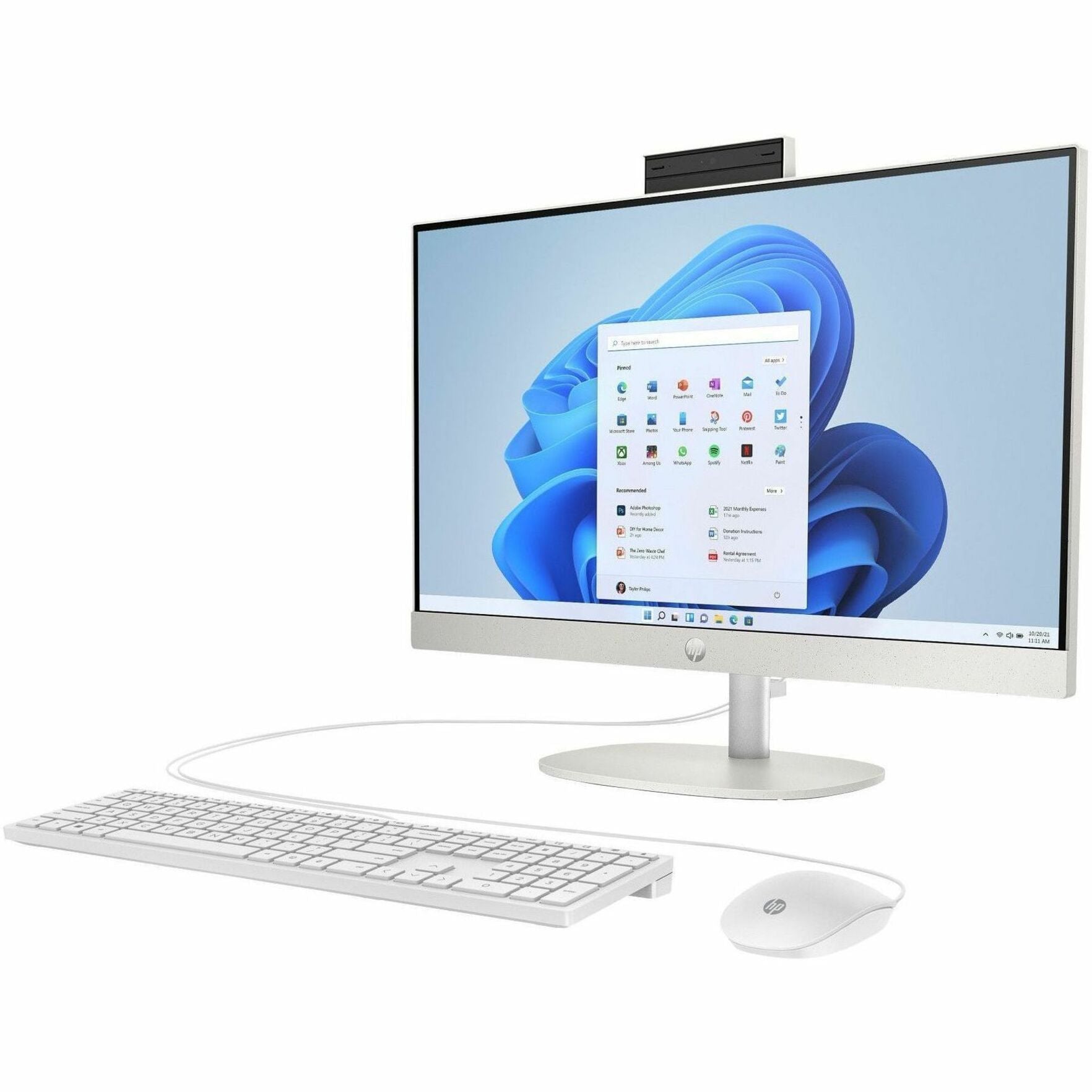 HP 24-cr1000i 24-cr1001a All-in-One Computer - Intel Core Ultra 7 155U - 16 GB - 512 GB SSD - 23.8' Full HD - Desktop - Shell White - Right view