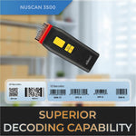 Adesso NuScan 3500 Rugged Industrial, Retail, Warehouse Handheld Barcode Scanner - Cable/Wireless Connectivity - Black - Alternate view 10