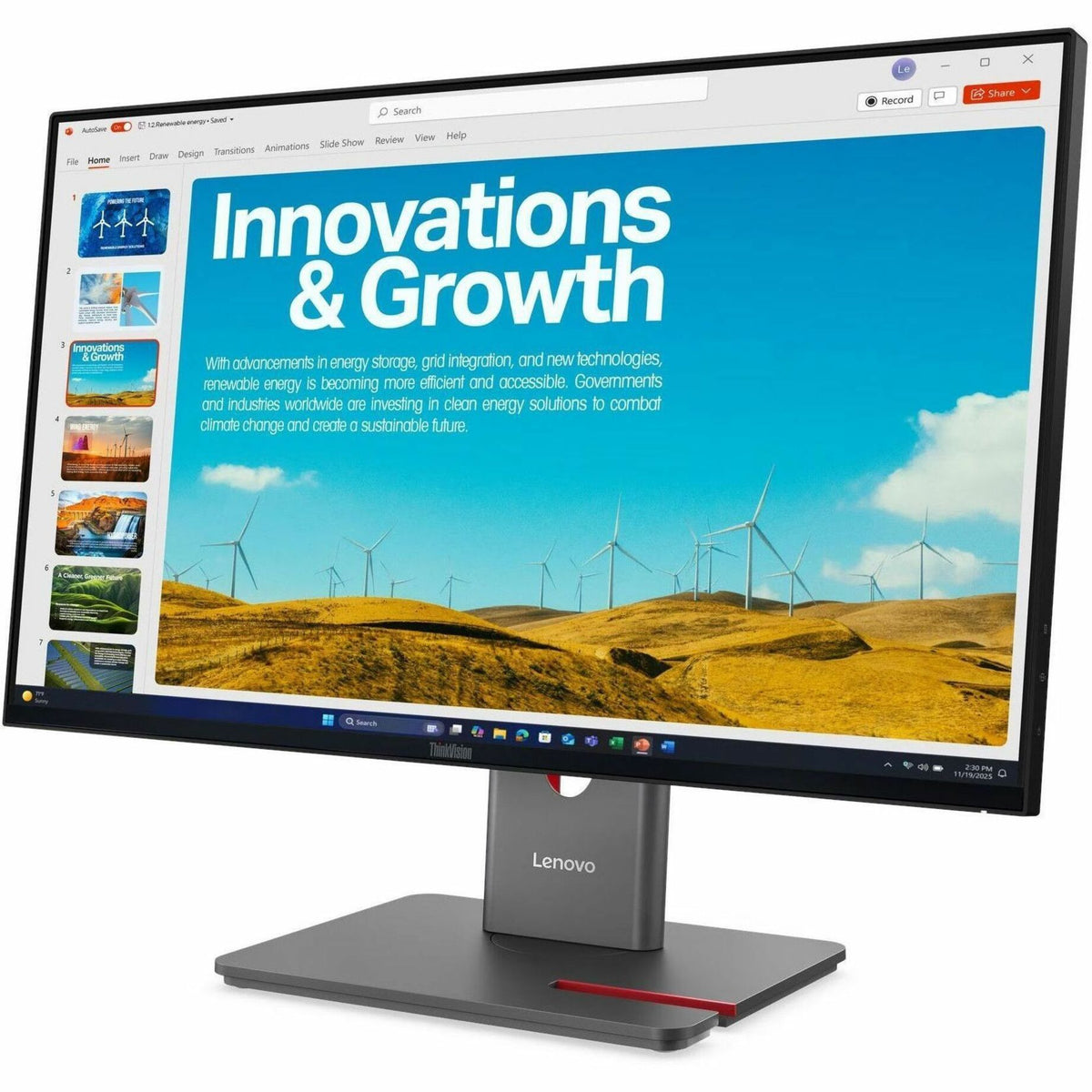 Lenovo ThinkVision P24QD-40 24' Class WQHD LED Monitor - 16:9 - Eclipse Black