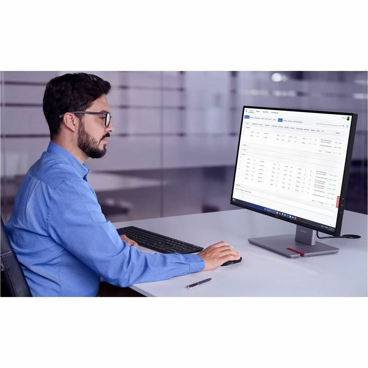 Lenovo ThinkVision P24Q-40 24' Class WQHD LED Monitor - 16:9 - Raven Black - Alternate view 10