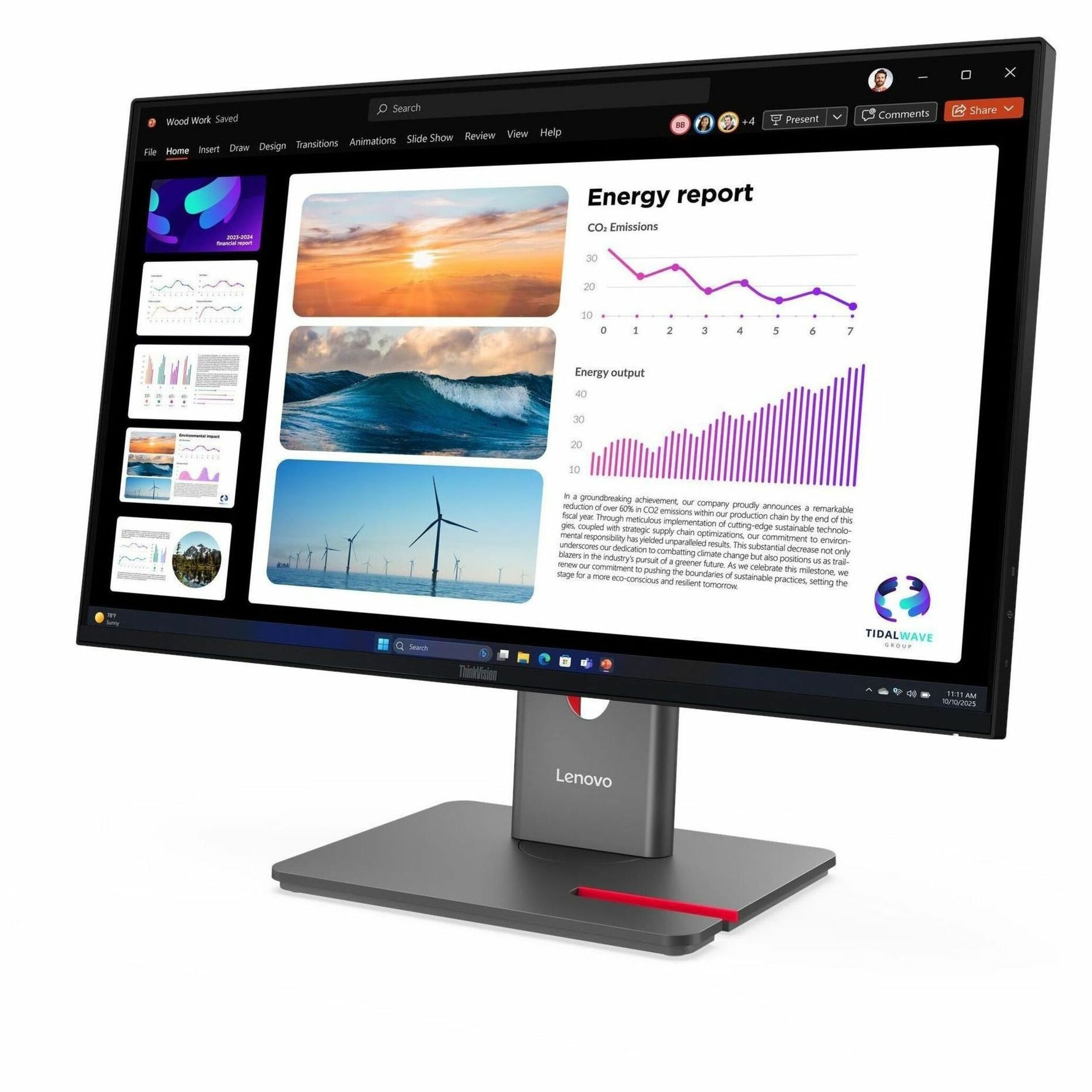 Lenovo ThinkVision P24Q-40 24' Class WQHD LED Monitor - 16:9 - Raven Black