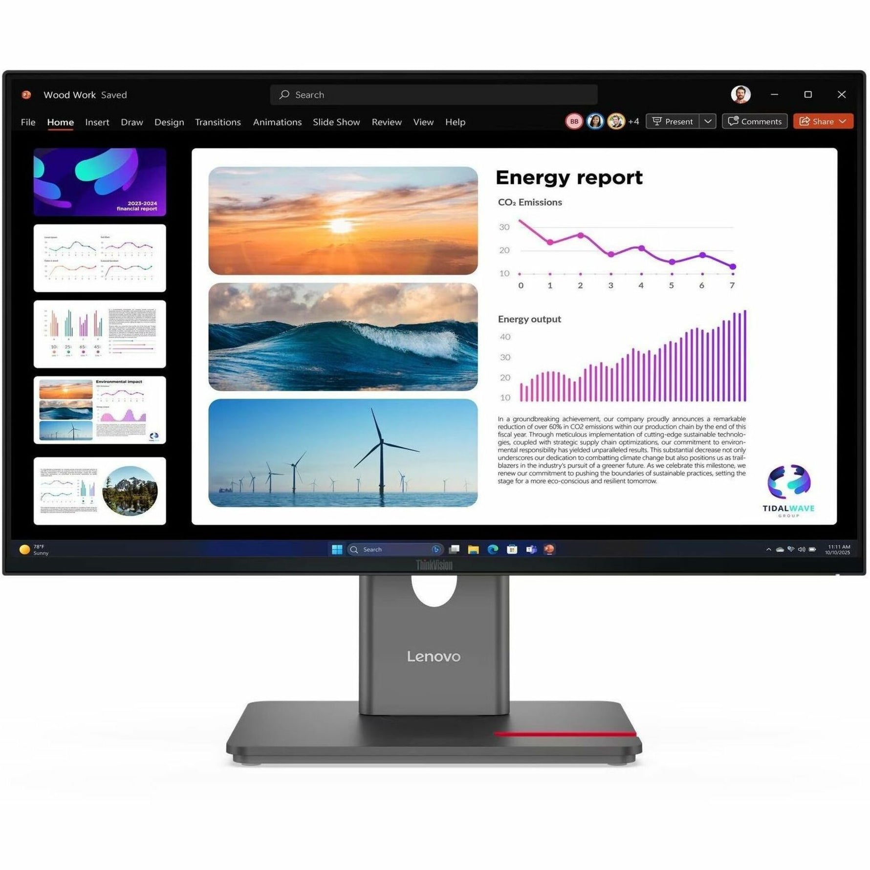 Lenovo ThinkVision P24Q-40 24' Class WQHD LED Monitor - 16:9 - Raven Black