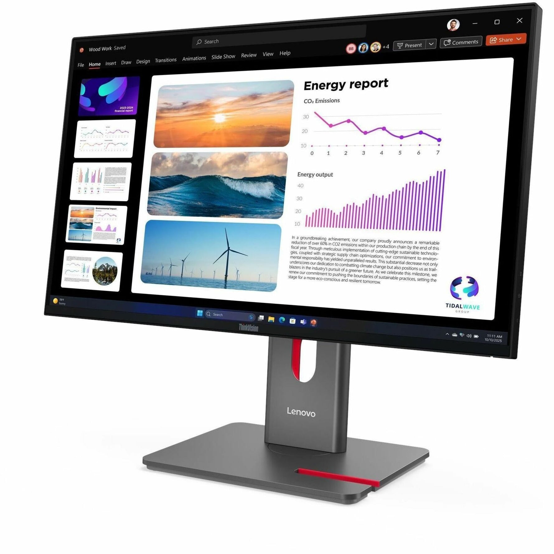 Lenovo ThinkVision P24Q-40 24' Class WQHD LED Monitor - 16:9 - Raven Black