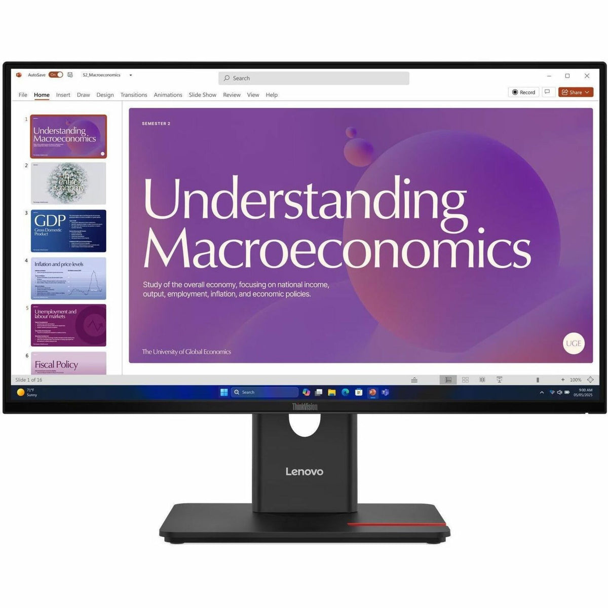 Lenovo ThinkVision T24D-40 24' Class Full HD LED Monitor - 16:9 - Eclipse Black