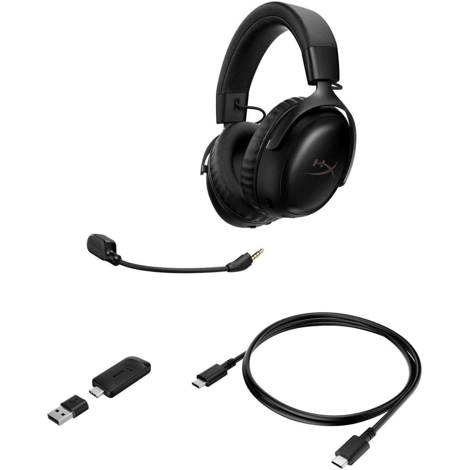 HyperX Cloud III S Wireless Over-the-ear, Over-the-head Stereo Gaming Headset - Black - Bottom view