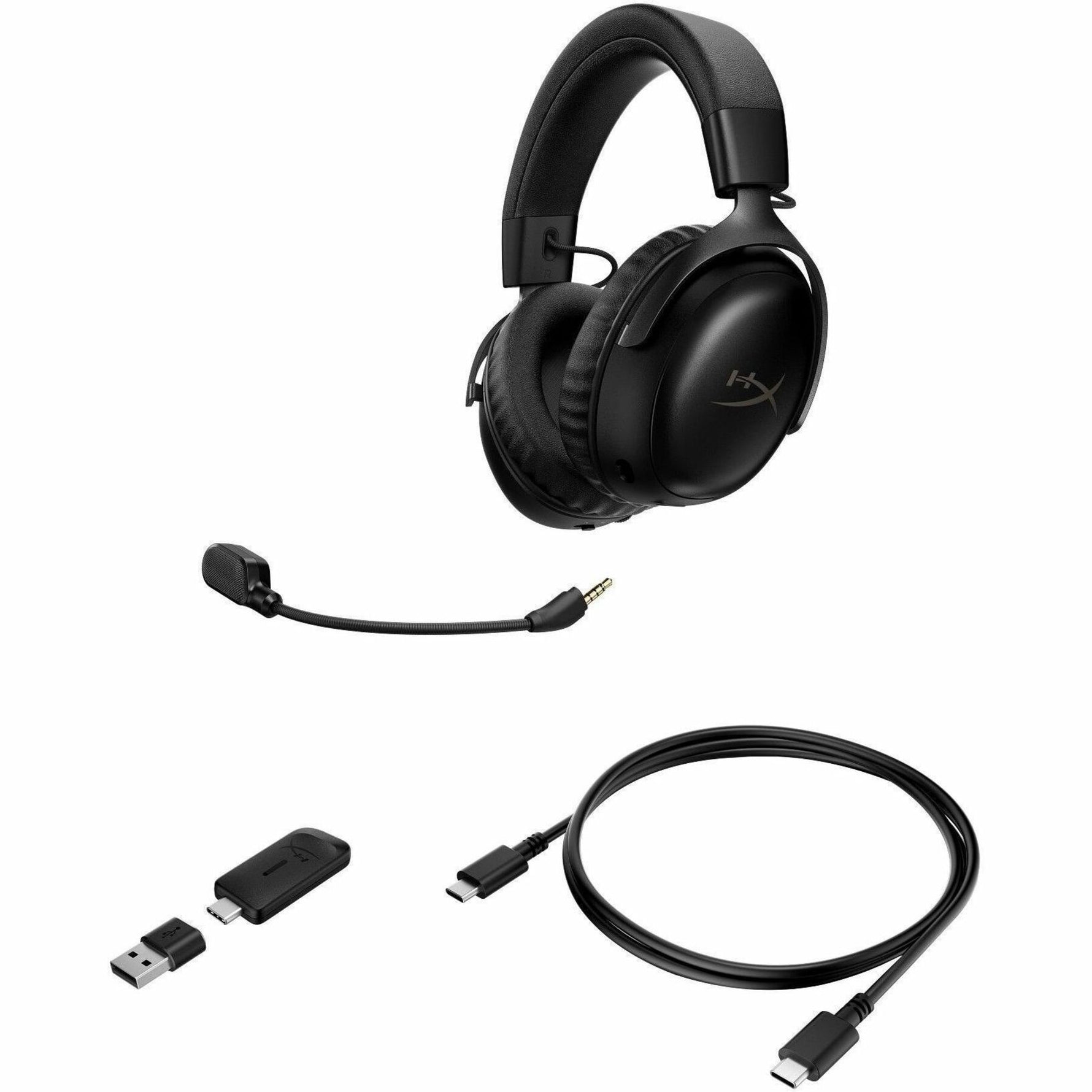 HyperX Cloud III S Wireless Over-the-ear, Over-the-head Stereo Gaming Headset - Black - Bottom view