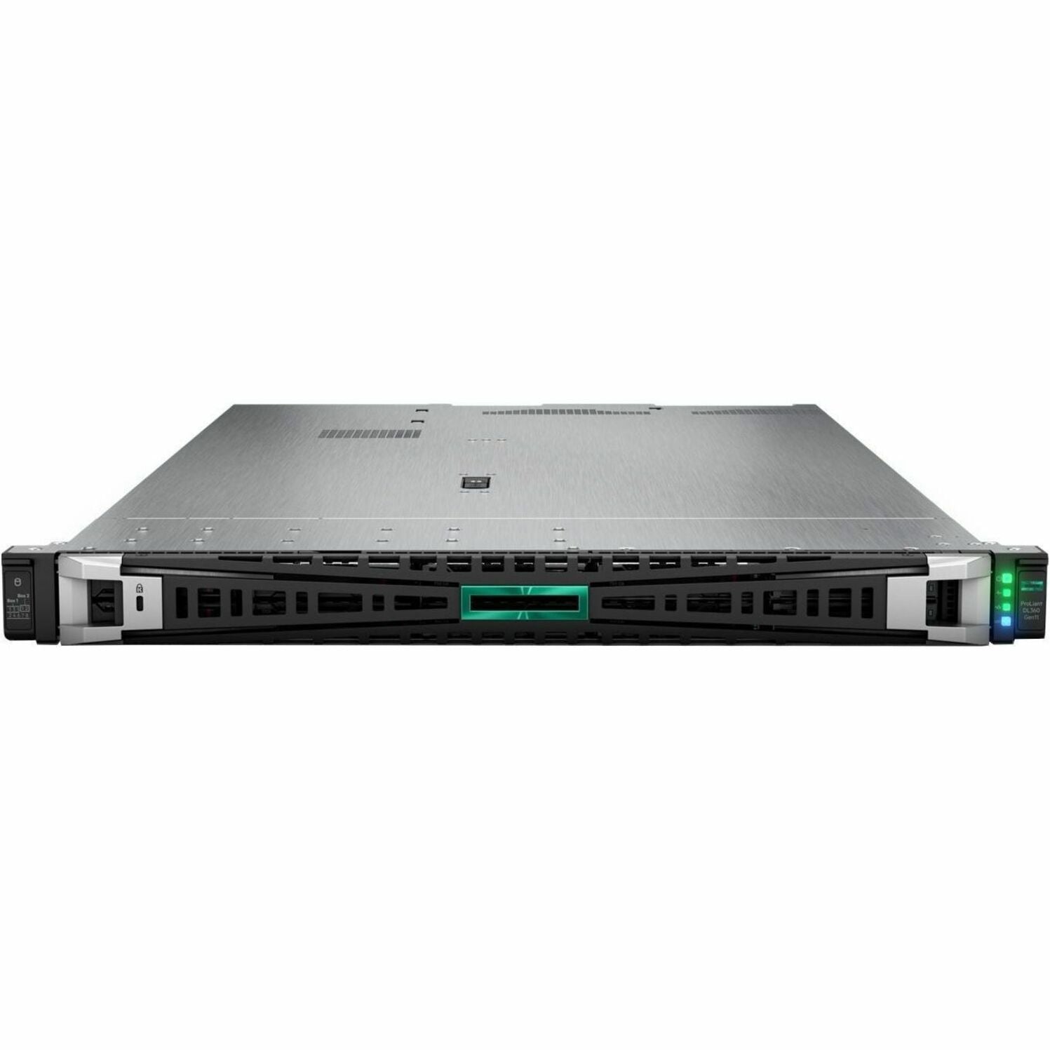 HPE ProLiant DL360 Gen11 1U Rack Server - 1 x Intel Xeon Gold 5515+ 3.20 GHz - 64 GB RAM - 960 GB SSD - (2 x 480GB) SSD Configuration - Serial ATA/600, NVMe, 12Gb/s SAS Controller - Left view