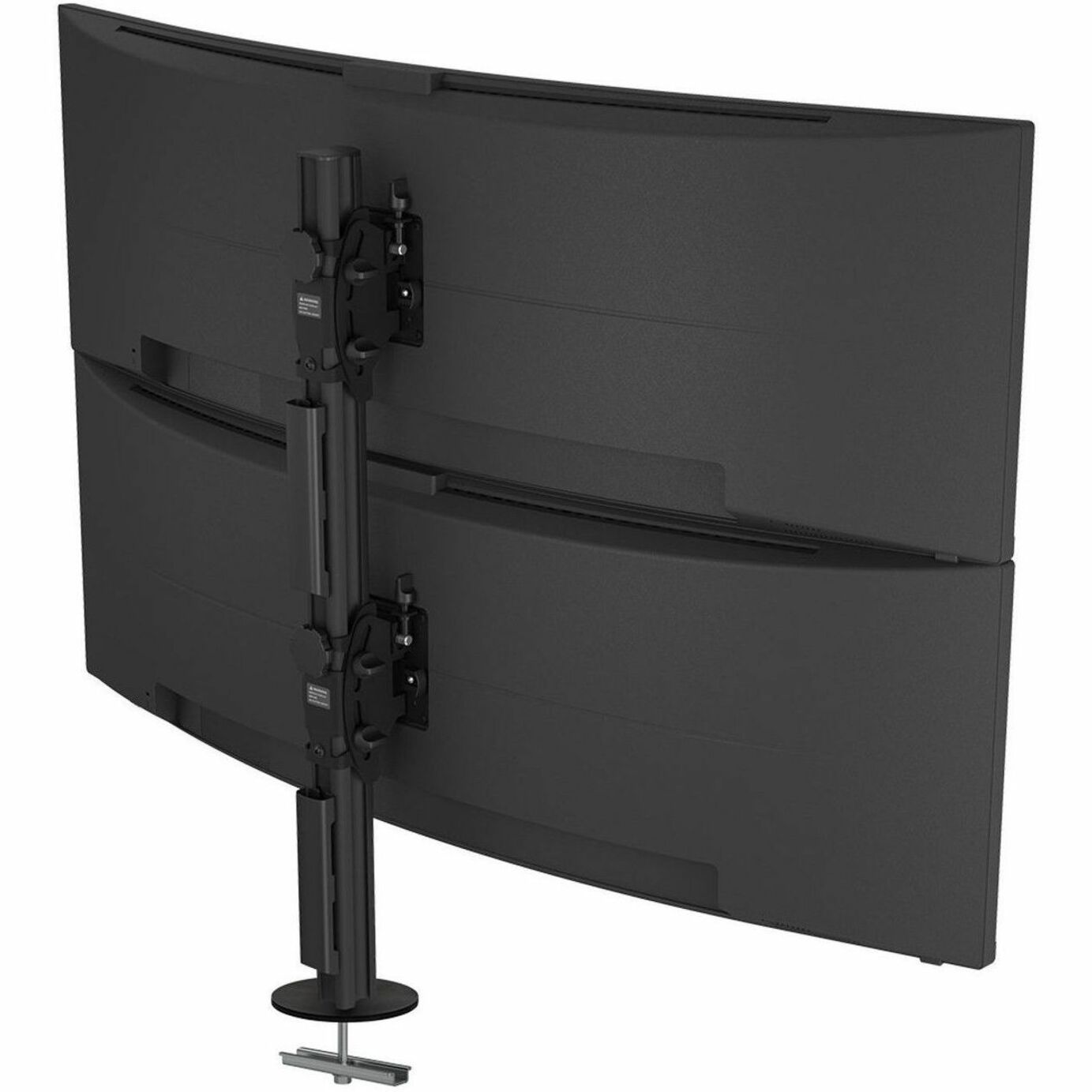 Atdec Desk Mount for Monitor, Flat Panel Display, Curved Screen Display - Black - Vertical - Right view