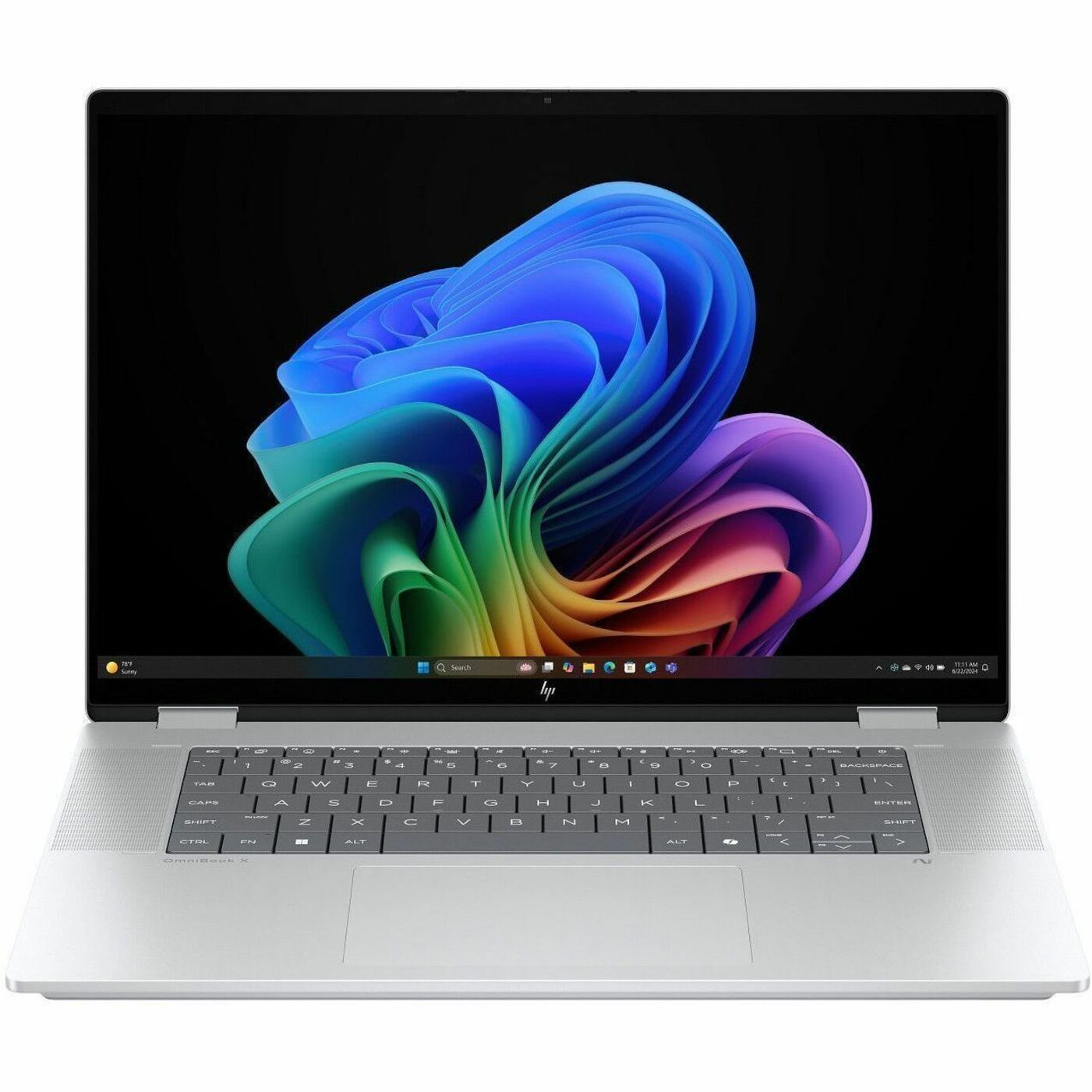 HP OmniBook X Flip 16-as0000 16-as0000TU 16' Touchscreen Convertible Copilot+ PC 2 in 1 Notebook - 3K - 120 Hz - Intel Core Ultra 7 258V - 32 GB - 1 TB SSD - Glacier Silver