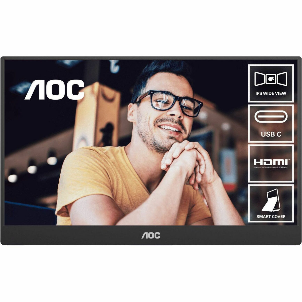AOC 16T20 16' Class Full HD LCD Monitor - 16:9 - Black