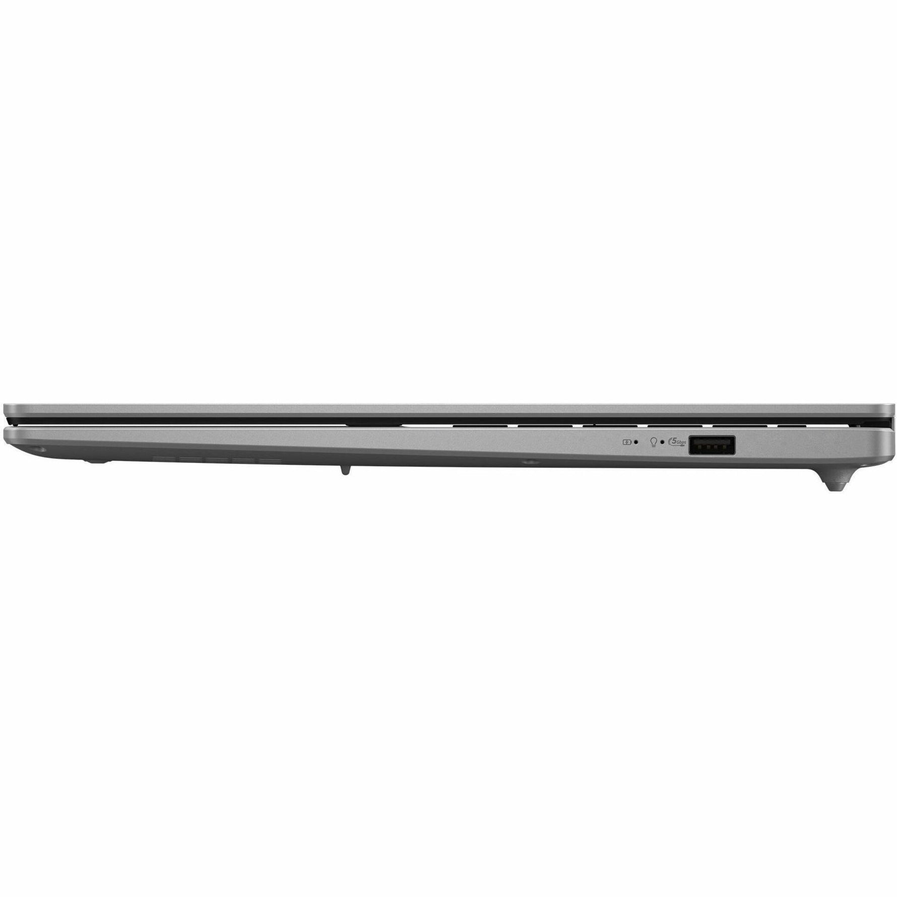 Asus Vivobook 16 M1607 M1607KA-MB150W 16' Copilot+ PC Notebook - WUXGA - 60 Hz - AMD Ryzen AI 5 330 - 16 GB - 512 GB SSD - Cool Silver - Left view
