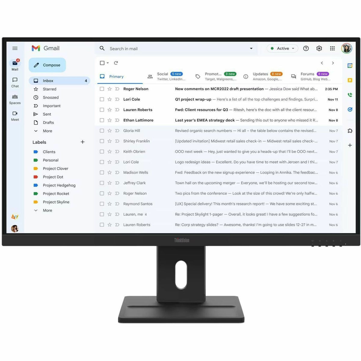 Lenovo ThinkVision E27-40 27' Class Full HD LED Monitor - 16:9 - Raven Black