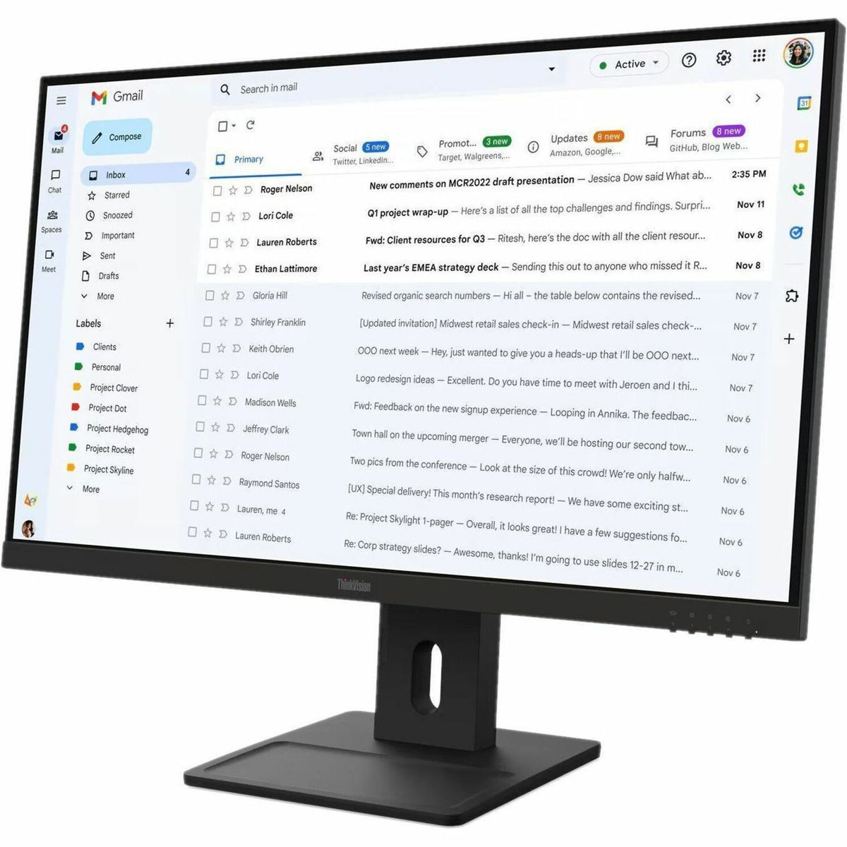 Lenovo ThinkVision E27-40 27' Class Full HD LED Monitor - 16:9 - Raven Black