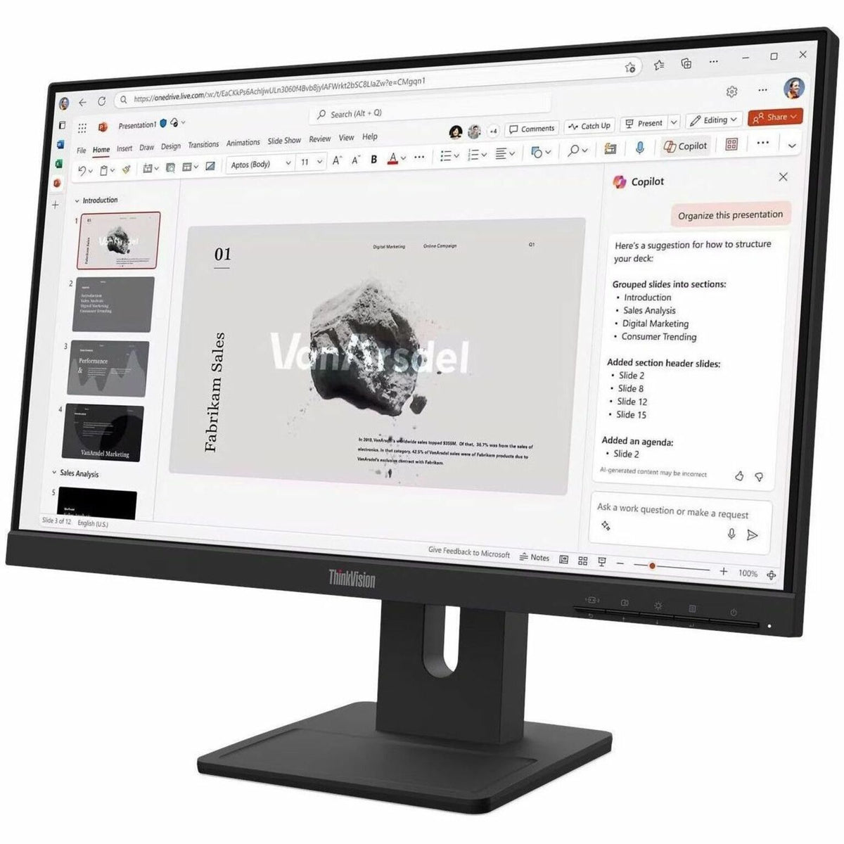 Lenovo ThinkVision E22-40 22' Class Full HD LED Monitor - 16:9 - Raven Black