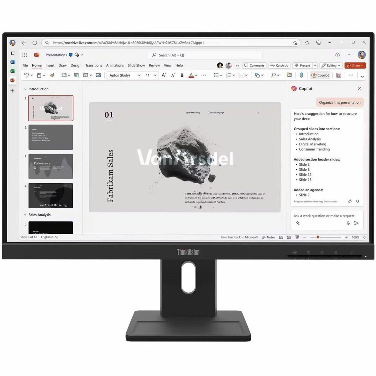 Lenovo ThinkVision E22-40 22' Class Full HD LED Monitor - 16:9 - Raven Black
