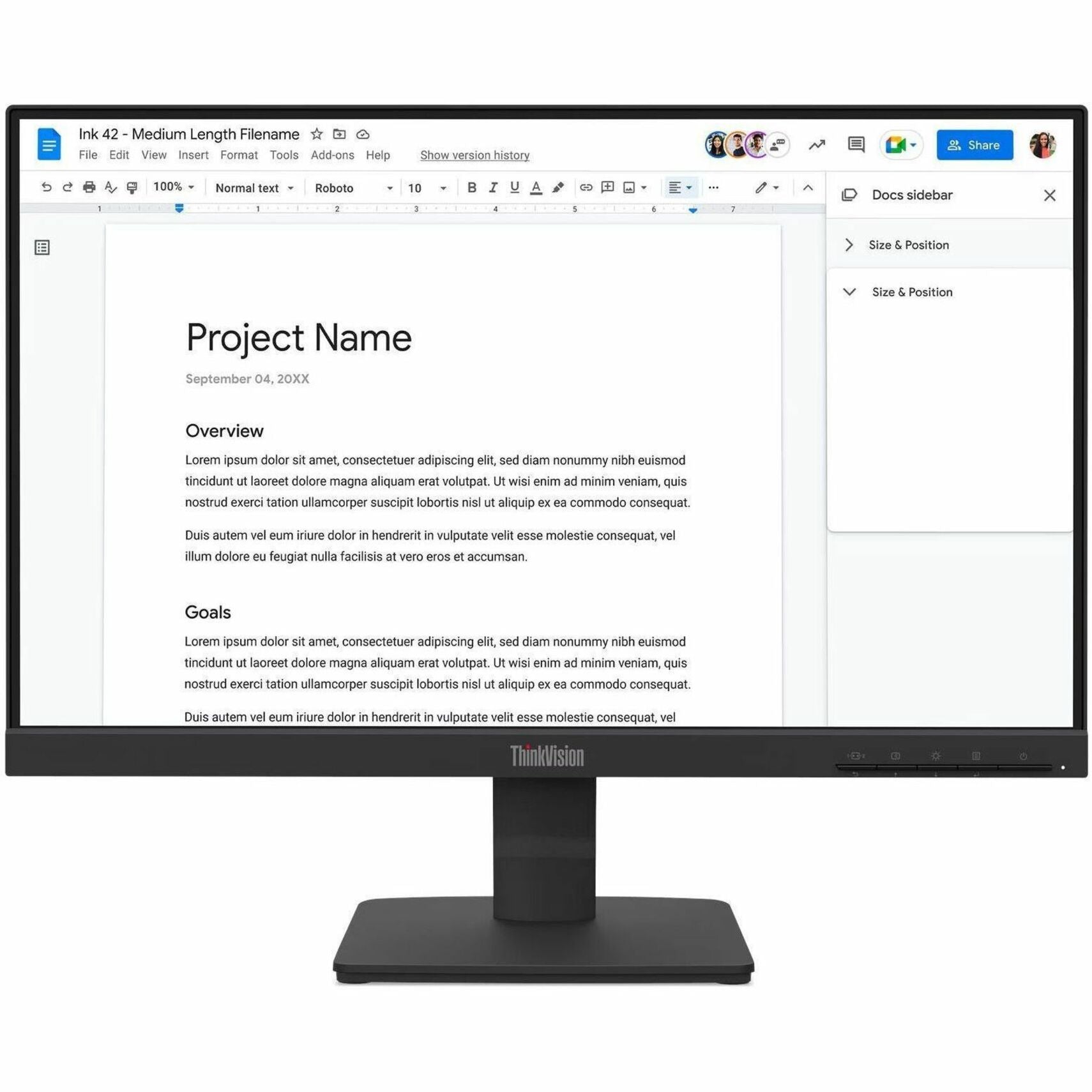 Lenovo ThinkVision S22-4e 22' Class Full HD LED Monitor - 16:9 - Raven Black