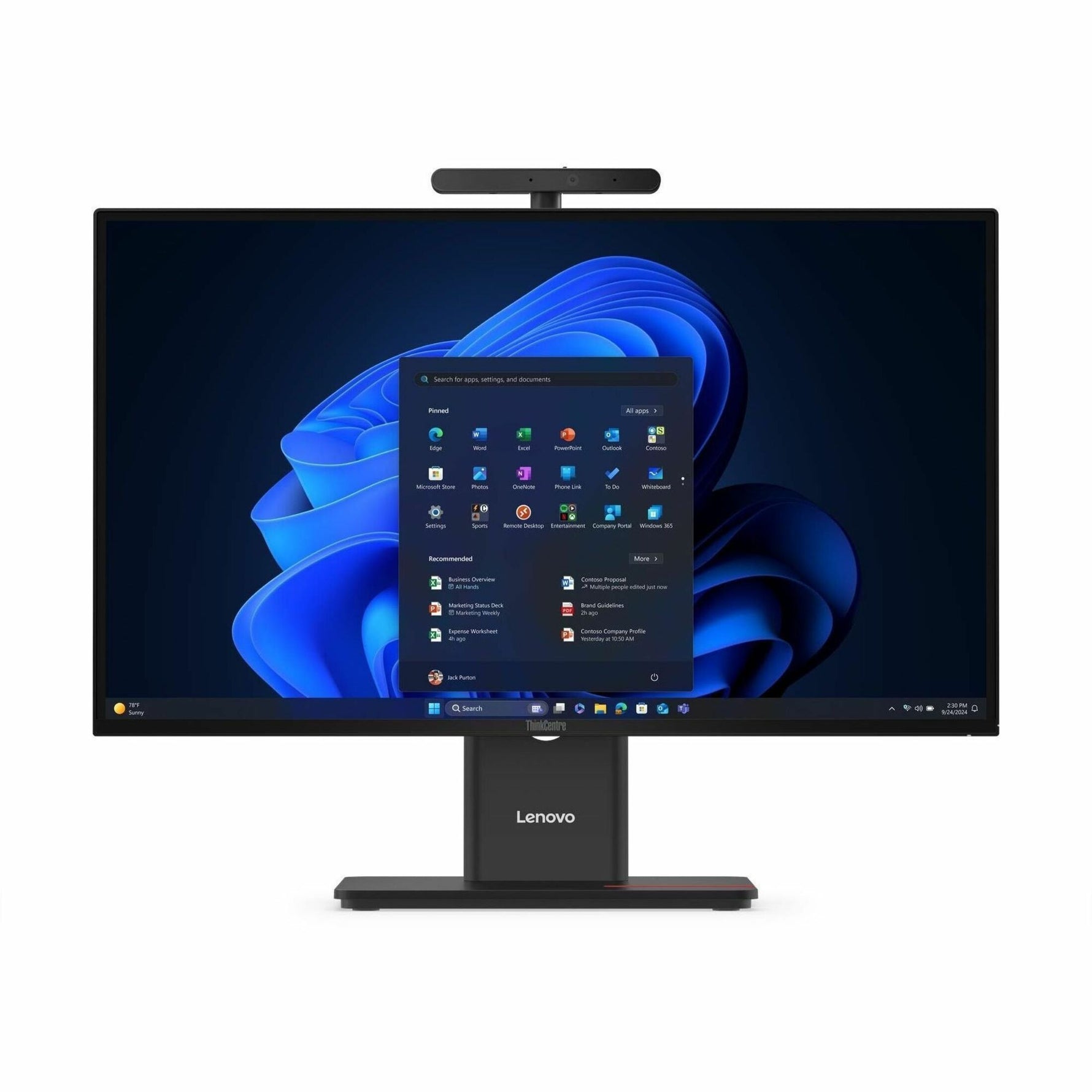 Lenovo ThinkCentre M90a Gen 6 13AT000HAU All-in-One Computer - Intel Core Ultra 7 265 - 16 GB - 512 GB SSD - 23.8' Full HD Touchscreen - Desktop - Black