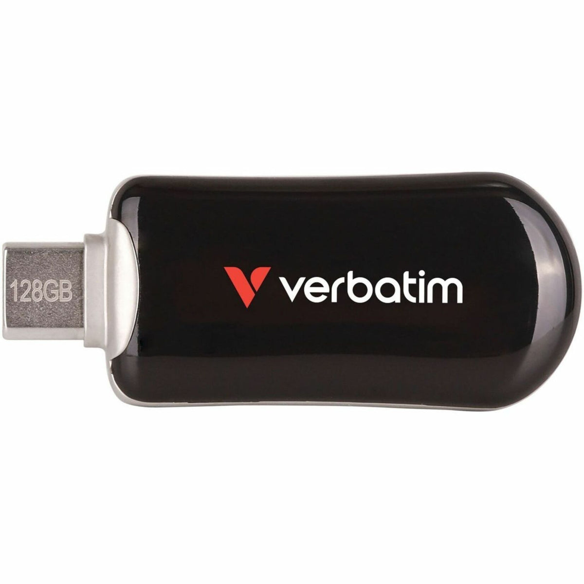 Verbatim Plectra 128 GB USB 3.2 (Gen 1) Type C Flash Drive - Black - Top view