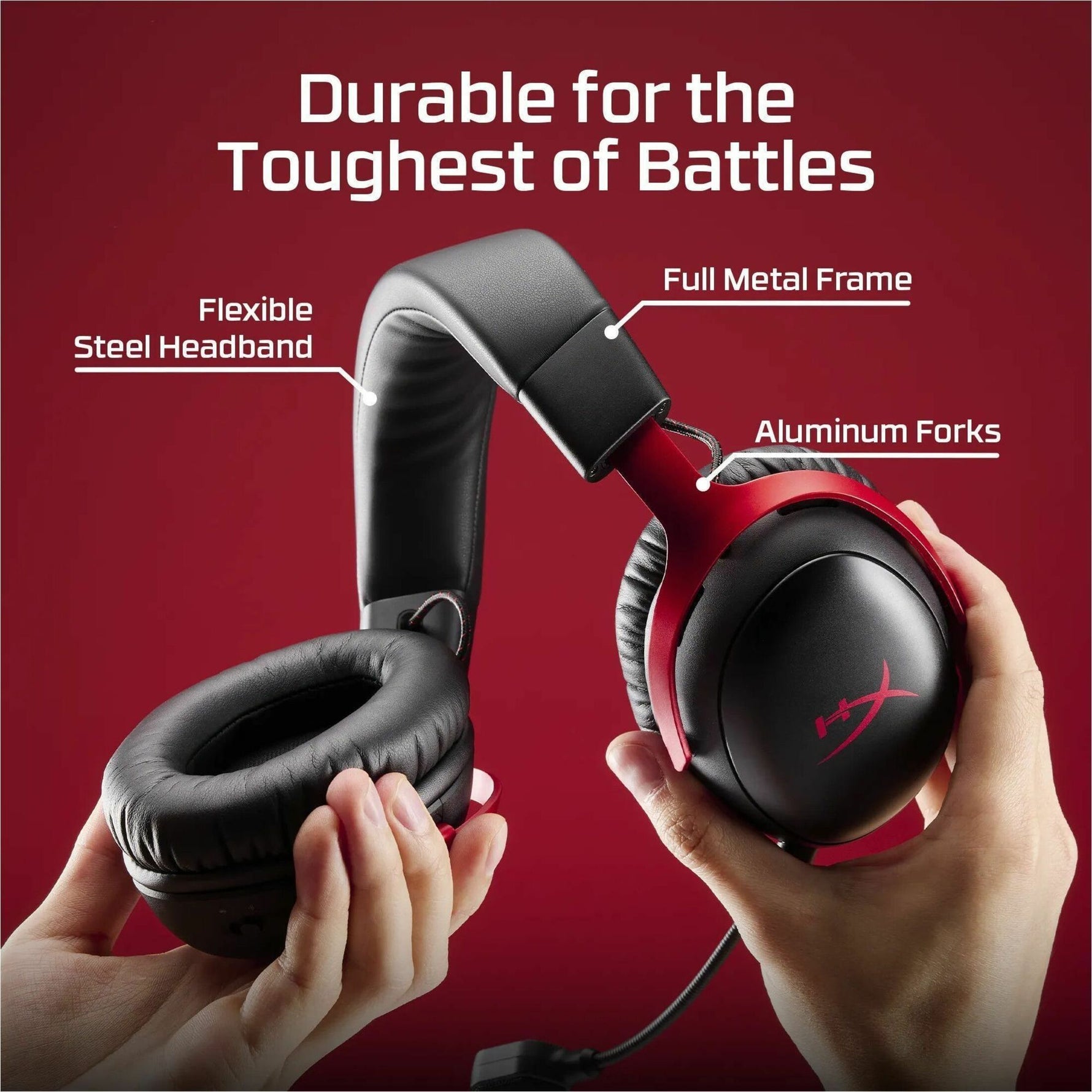 HP HyperX Cloud III S Wireless Over-the-head, Over-the-ear Stereo Gaming Headset - Black, Red - Alternate view 10