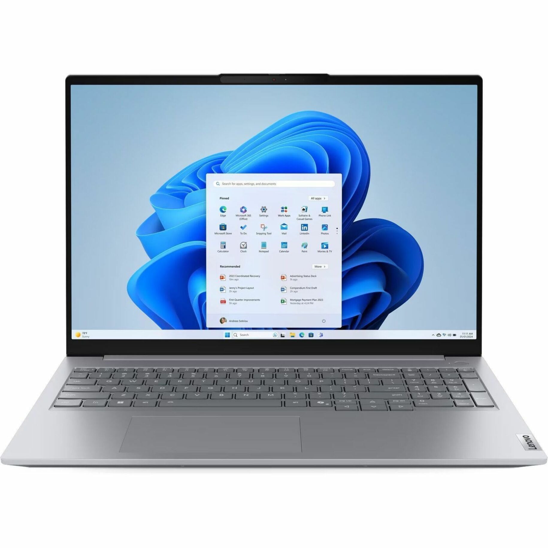 Lenovo ThinkBook 16 G8 IAL 21SK006RAU 16' Notebook - WUXGA - 60 Hz - Intel Core Ultra 5 225U - 16 GB - 512 GB SSD - Arctic Gray