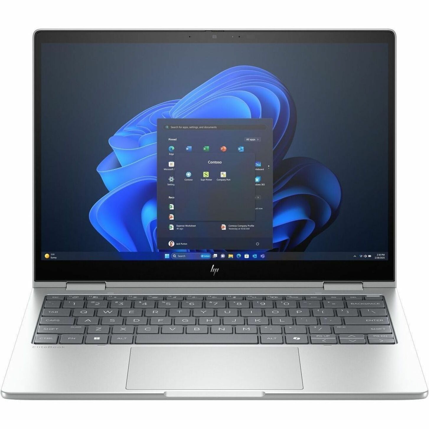 HP EliteBook 8 Flip G1i 13.3' Touchscreen Convertible 2 in 1 Notebook - WUXGA - 60 Hz - Intel Core Ultra 7 255U - 32 GB - 512 GB SSD - Smart Card Reader - Glacier Silver