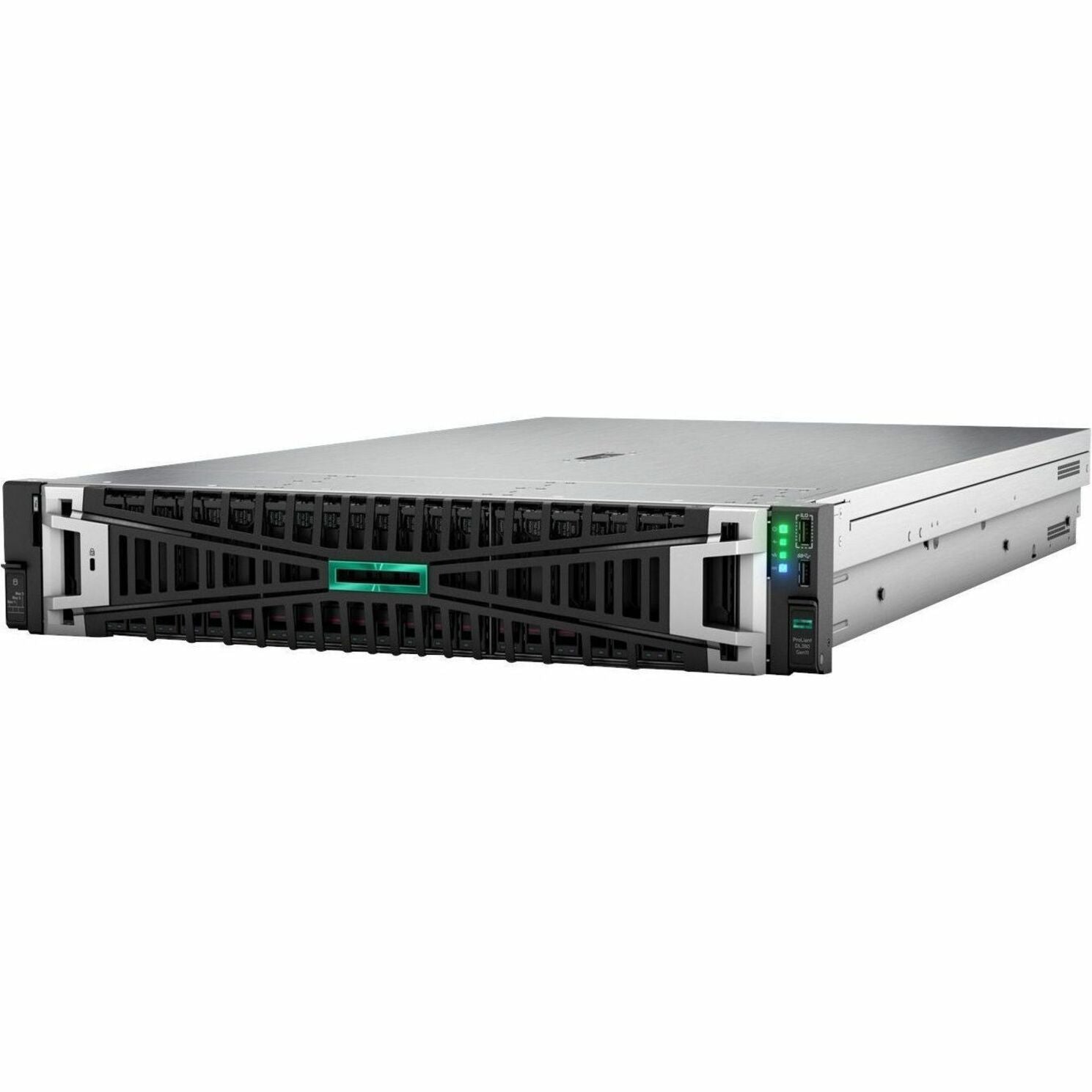 HPE ProLiant DL380 G11 2U Rack Server - 2 x Intel Xeon Silver 4514Y 2 GHz - 32 GB RAM - 2.40 TB HDD - (2 x 1.2TB) HDD Configuration - Serial ATA/600, 12Gb/s SAS, NVMe Controller - Left view