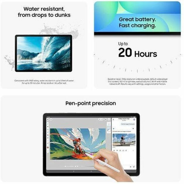 Samsung Galaxy Tab S10 FE SM-X520 Tablet - 10.9' WUXGA+ - Samsung Exynos 1580 (4 nm) Octa-core - 8 GB - 128 GB Storage - Grey