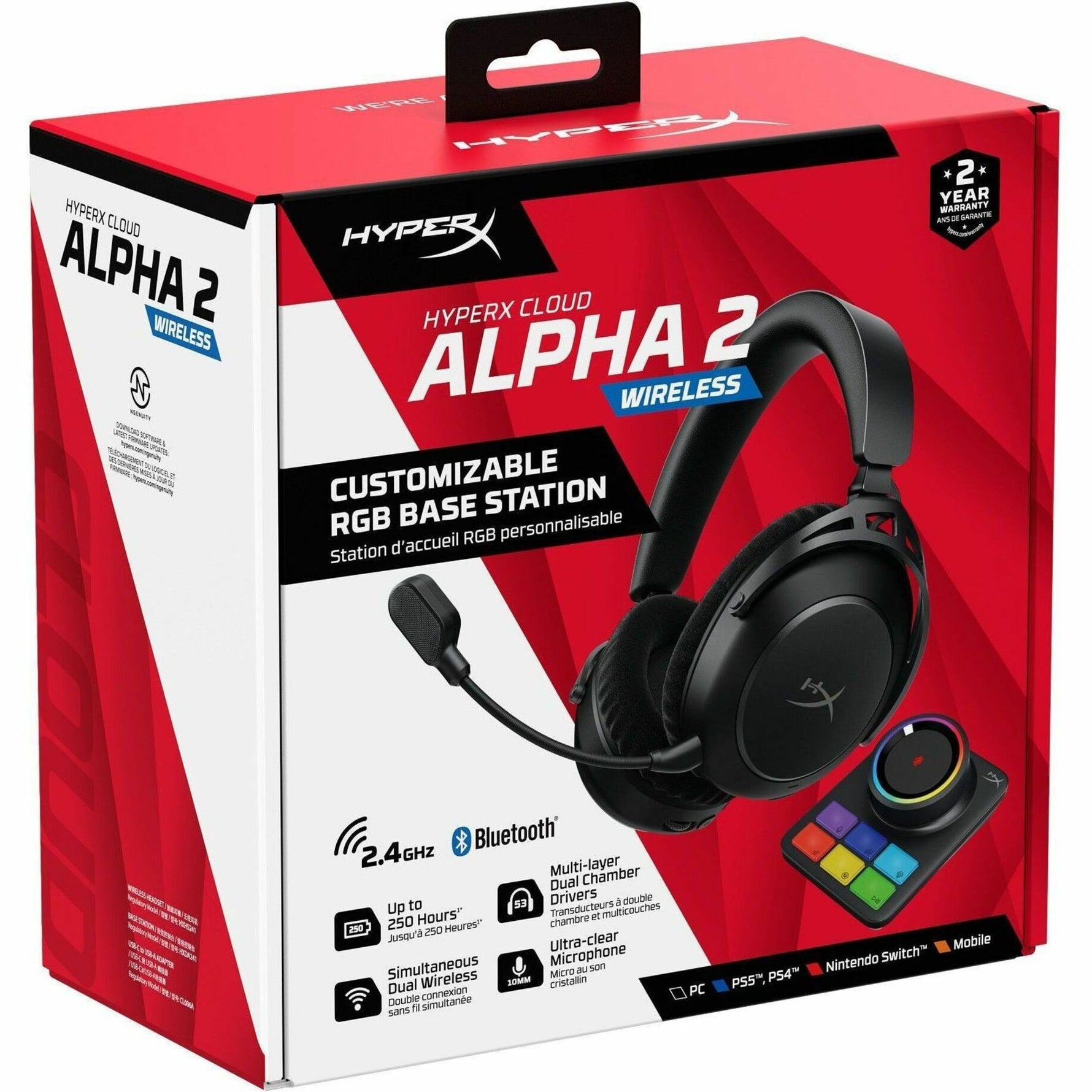 HyperX Cloud Alpha 2 Wired/Wireless Over-the-head, Over-the-ear, On-ear Stereo Gaming Headset - Black - Alternate view 17