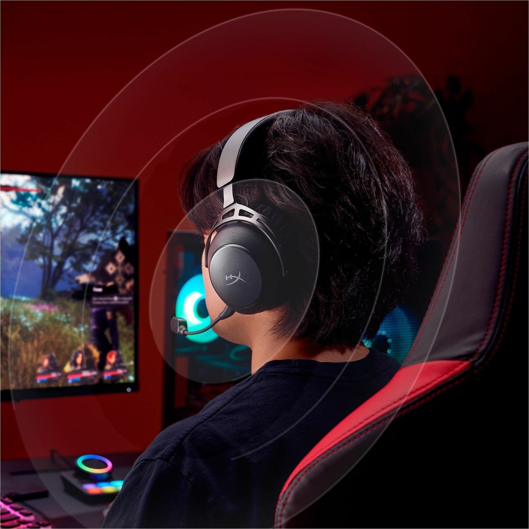 HyperX Cloud Alpha 2 Wired/Wireless Over-the-head, Over-the-ear, On-ear Stereo Gaming Headset - Black - Alternate view 10