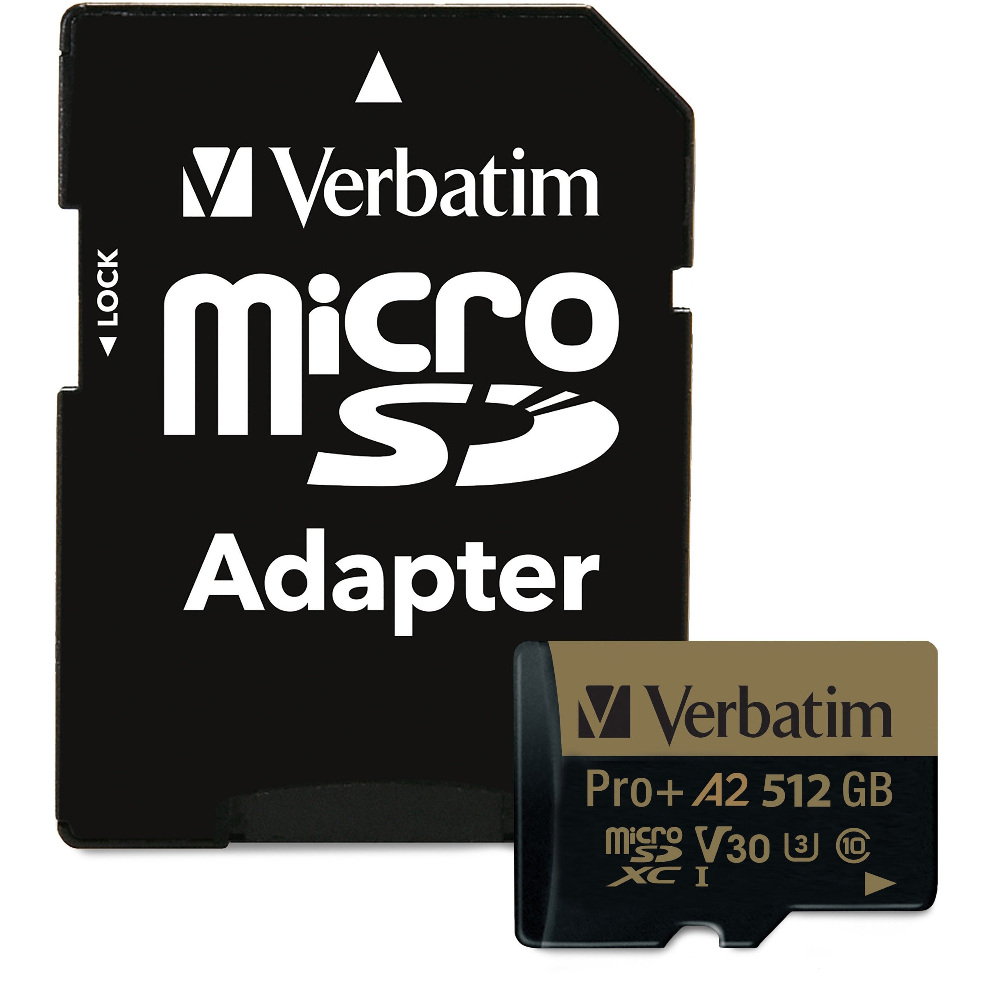 Verbatim Pro+ 512 GB Class 10/UHS-I (U3) microSDXC - 1 Each