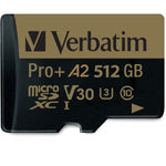 Verbatim Pro+ 512 GB Class 10/UHS-I (U3) microSDXC - 1 Each - Close-up