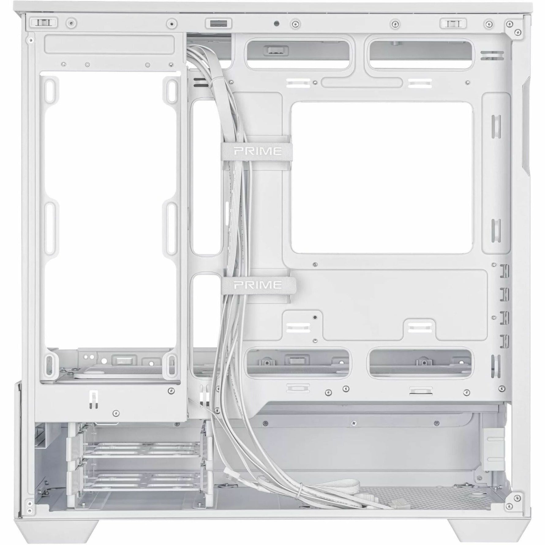 Asus Prime ASUS Prime AP202 Computer Case - Micro ATX, Mini ITX Motherboard Supported - Micro Tower - Tempered Glass - White - Alternate view 6