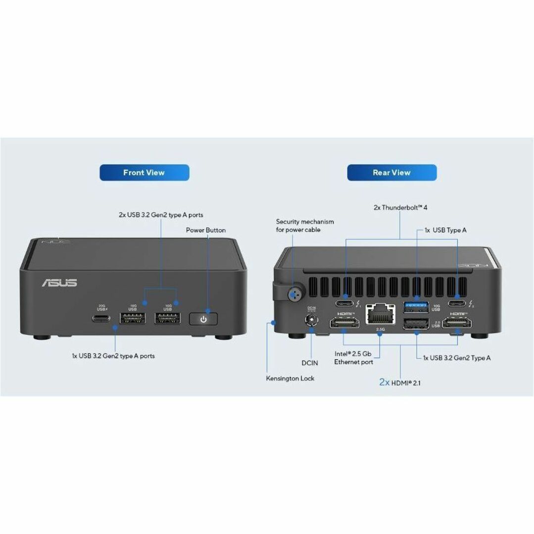 Asus NUC 15 Pro RNUC15CRKC7063C4 Desktop Computer - Intel Core 7 240H - 16 GB - 512 GB PCI Express NVMe 4.0 SSD - Mini PC - Black - Alternate view 14