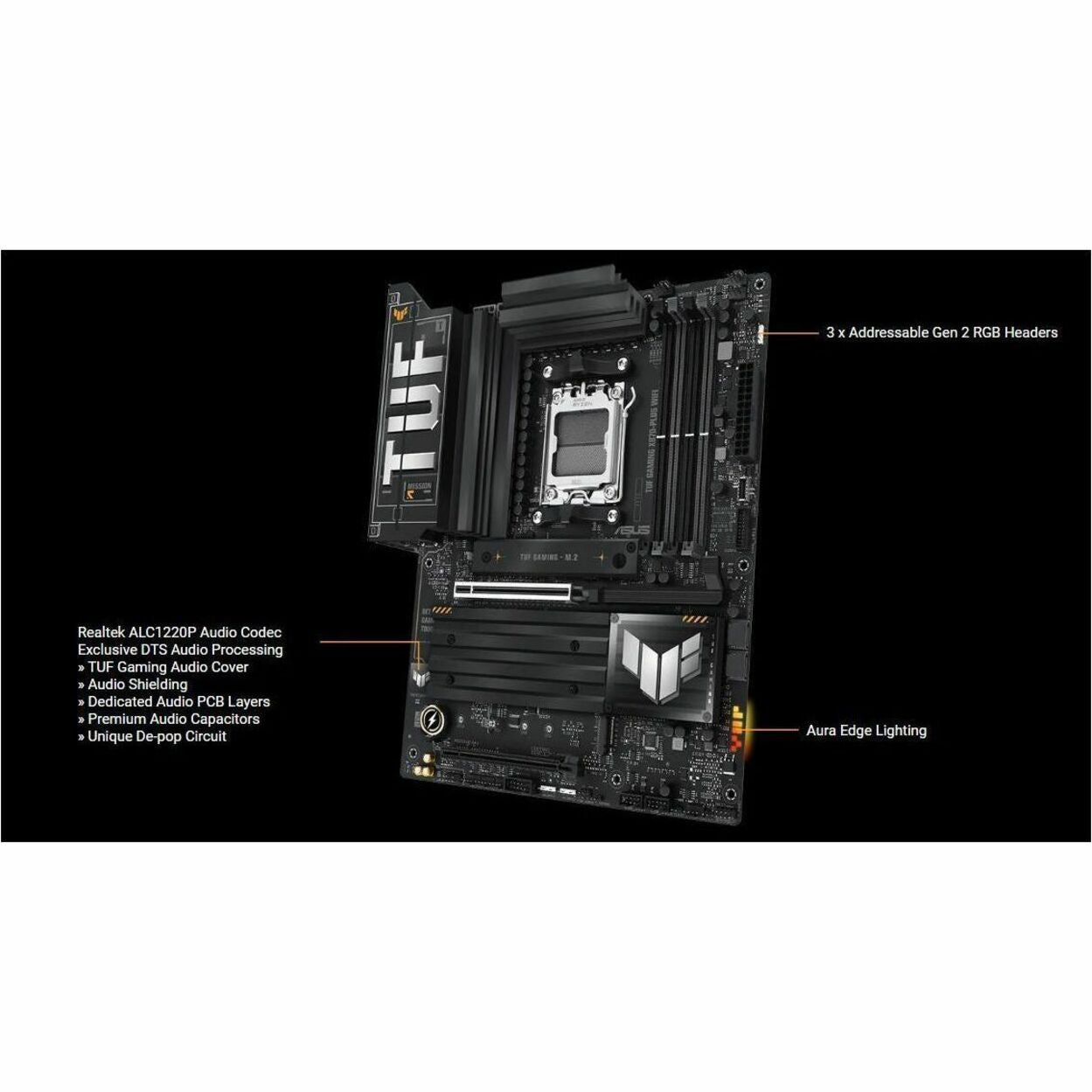 TUF X870E-PLUS WIFI7 Gaming Desktop Motherboard - AMD X870E Chipset - Socket AM5 - ATX - Alternate view 10
