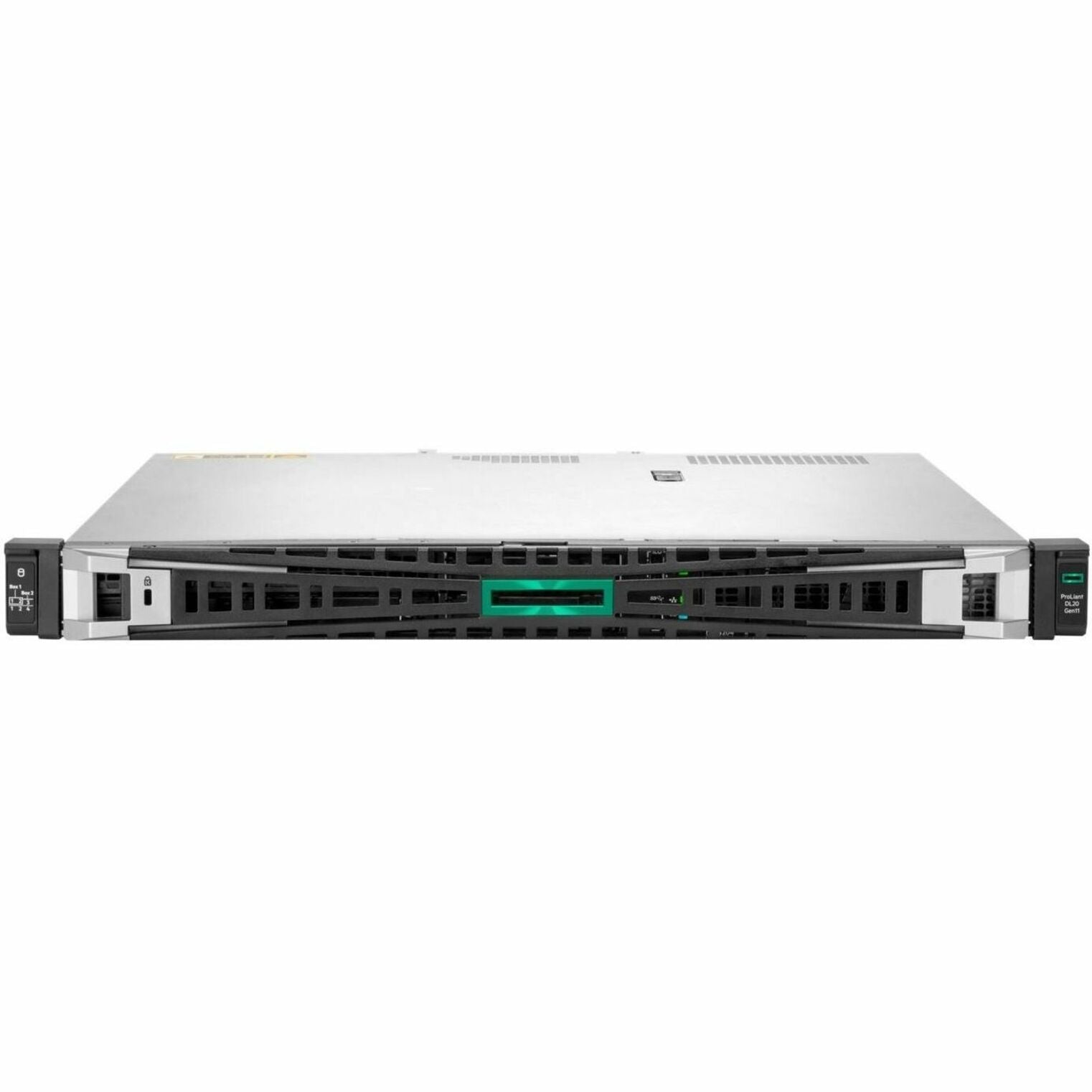 HPE ProLiant DL20 G11 1U Rack Server - 1 x Intel Xeon 6325P 3.50 GHz - 16 GB RAM - 1 TB HDD - (1 x 1TB) HDD Configuration - Serial ATA/600, 12Gb/s SAS, NVMe Controller - Left view
