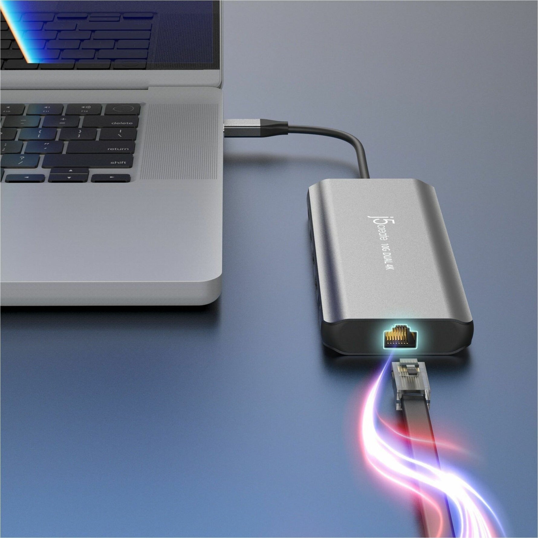 j5create Mini Dock JCD398 USB Type C Docking Station for Notebook, MacBook, Flash Drive - Charging Capability - Space Gray - Desktop - Alternate view 6