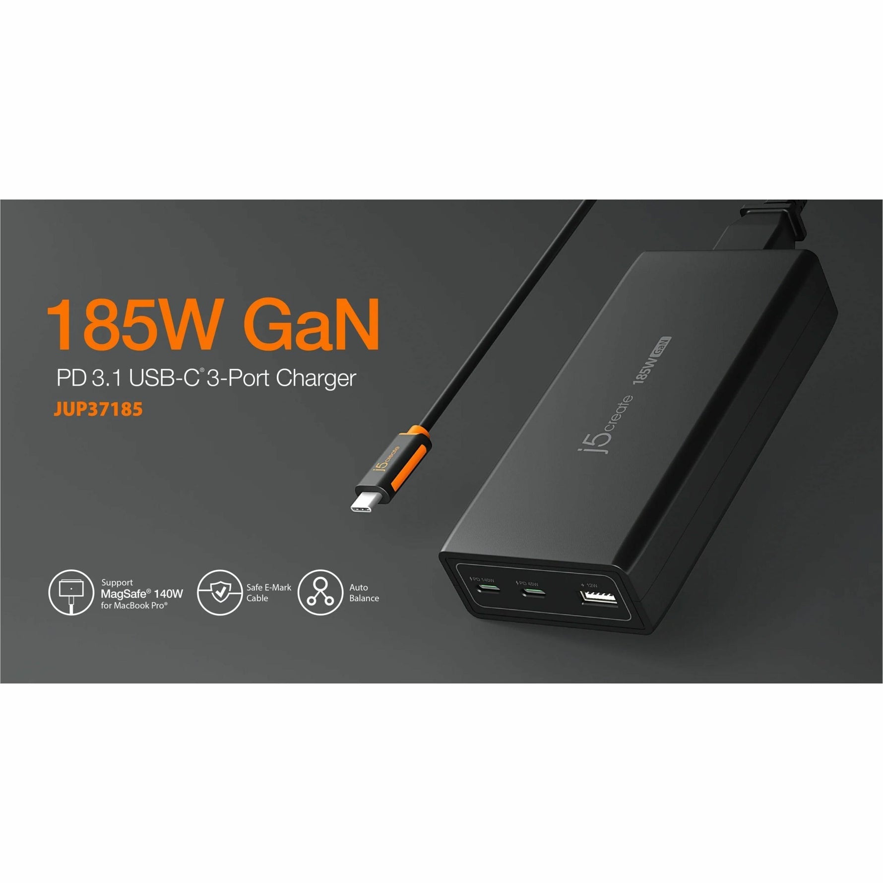 j5create JUP37185 185 W AC Adapter - Alternate view 12