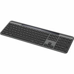 Logitech Signature Slim Solar+ K980 Keyboard - Full-size - Wireless Connectivity - USB Type A, USB Type C Interface - English (US) - QWERTY Layout - Graphite - Left view
