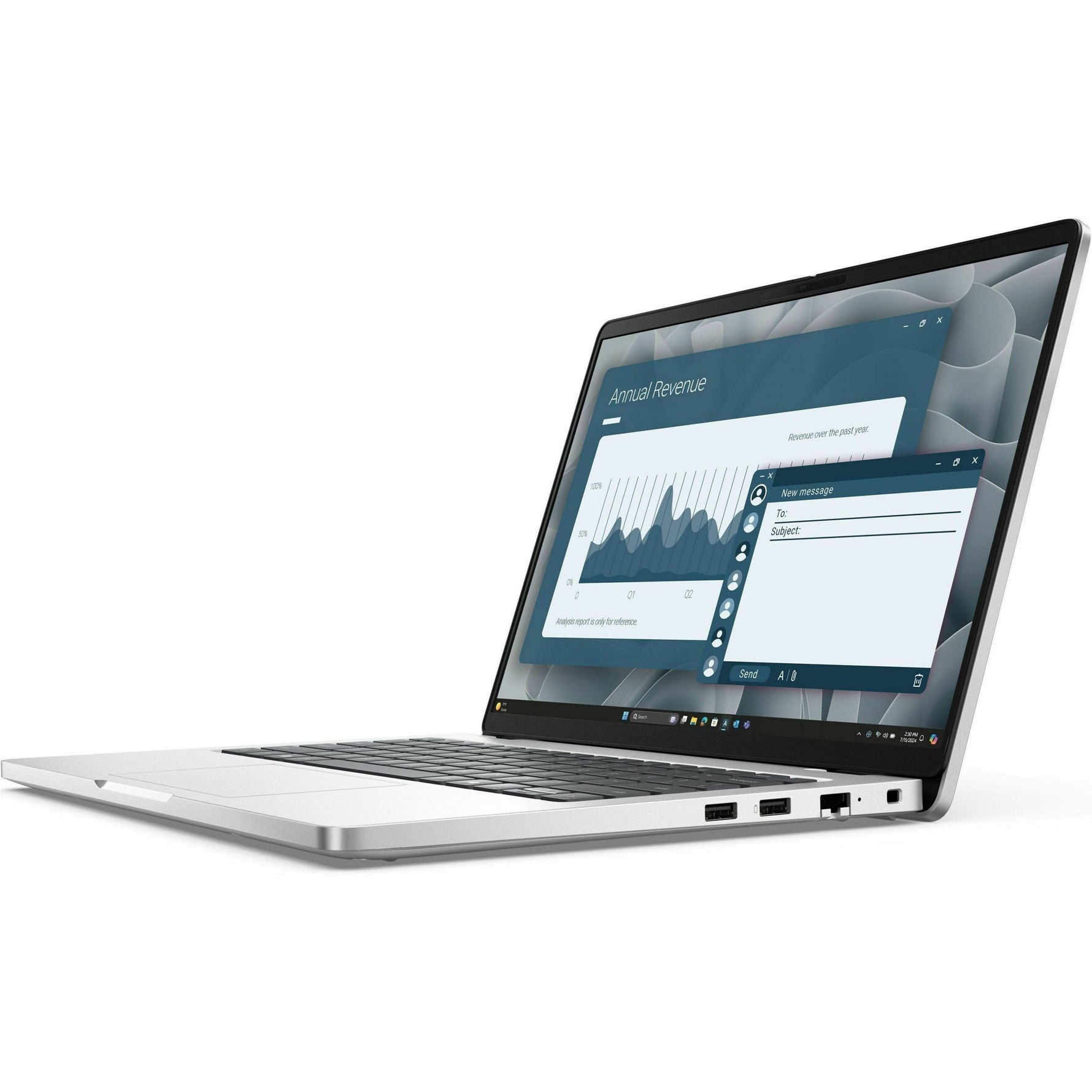 Dell Pro 14 PC14255 14' Copilot+ PC Notebook - Full HD Plus - 60 Hz - AMD Ryzen AI 7 PRO 350 - 16 GB - 512 GB SSD - English (US) Keyboard - Platinum Silver - Left view
