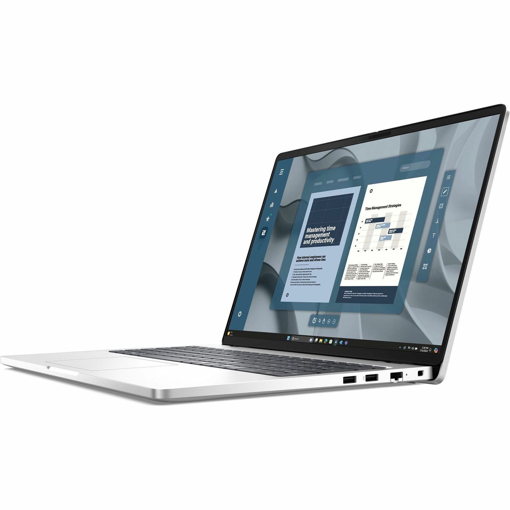 Dell Pro 16 PC16255 16' Copilot+ PC Notebook - Full HD Plus - 60 Hz - AMD Ryzen AI 7 PRO 350 - 16 GB - 512 GB SSD - English (US) Keyboard - Platinum Silver - Left view