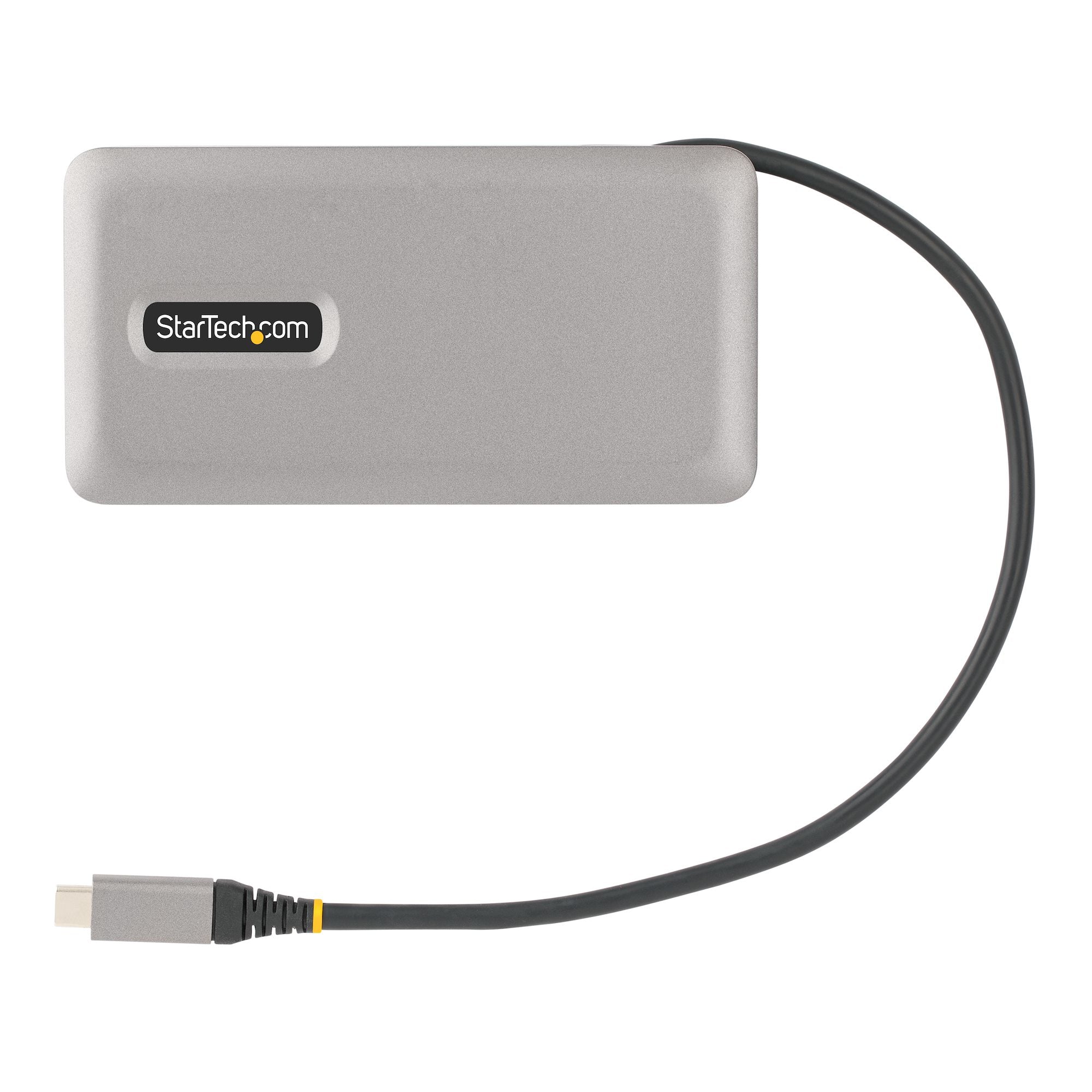 StarTech.com USB-C Multiport Adapter - HDMI/VGA - 4K 60Hz - 3-Port USB Hub - 100W Power Delivery Pass-Through - GbE - Travel Mini Docking Station w/ Charging - 1ft/30cm Wrap-Around Cable