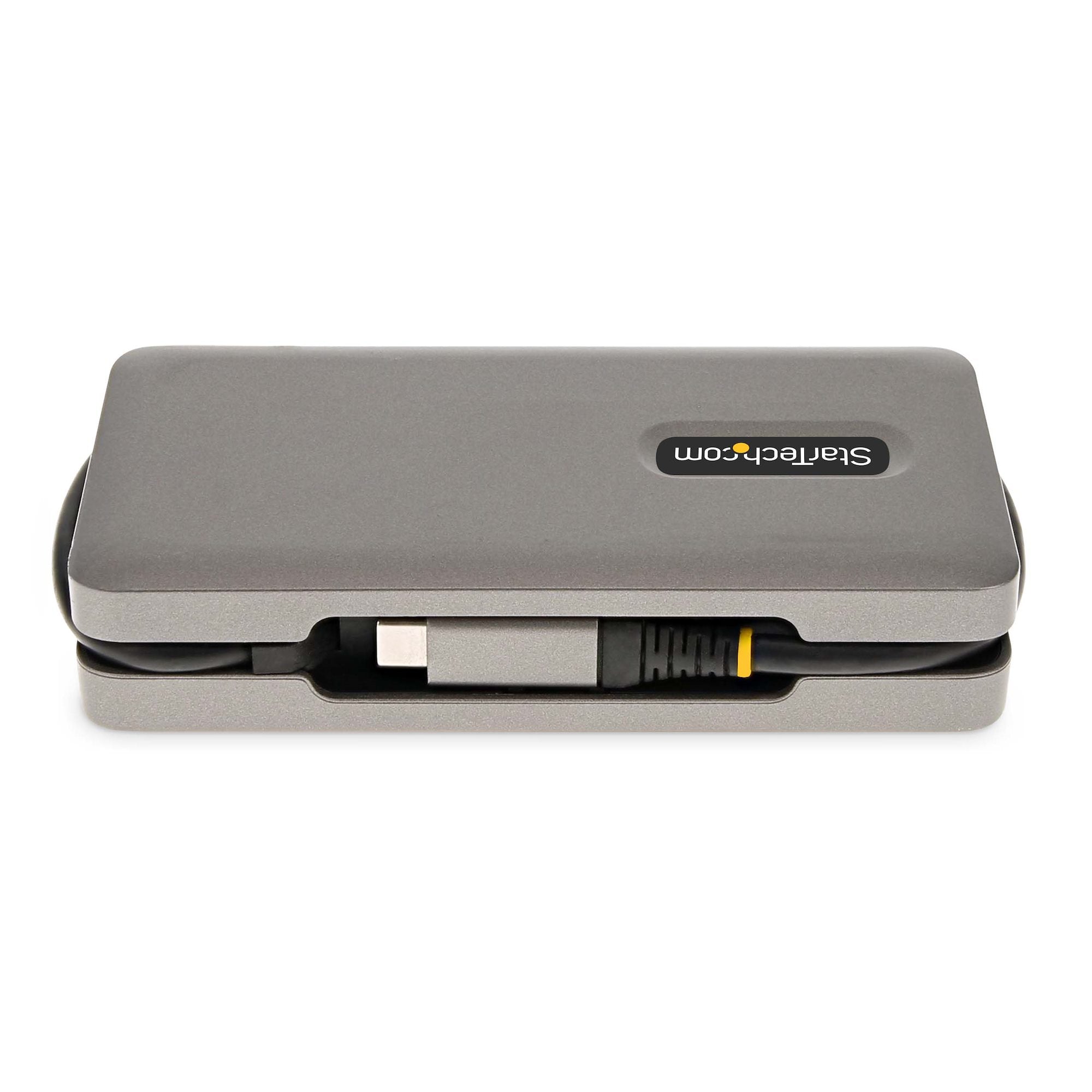 StarTech.com USB-C Multiport Adapter - HDMI/VGA - 4K 60Hz - 3-Port USB Hub - 100W Power Delivery Pass-Through - GbE - Travel Mini Docking Station w/ Charging - 1ft/30cm Wrap-Around Cable